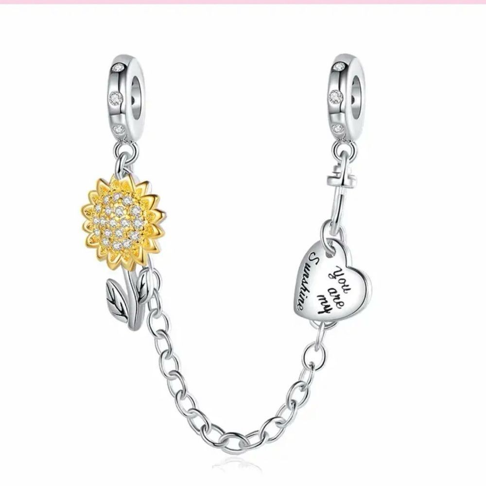 YOU ARE MY SUNSHINE SAFETY‎ CHAIN CHARM FOR BRACELET SS925
